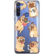 Прозрачный чехол BoxFace Motorola G8 с 3D-глазками Pug