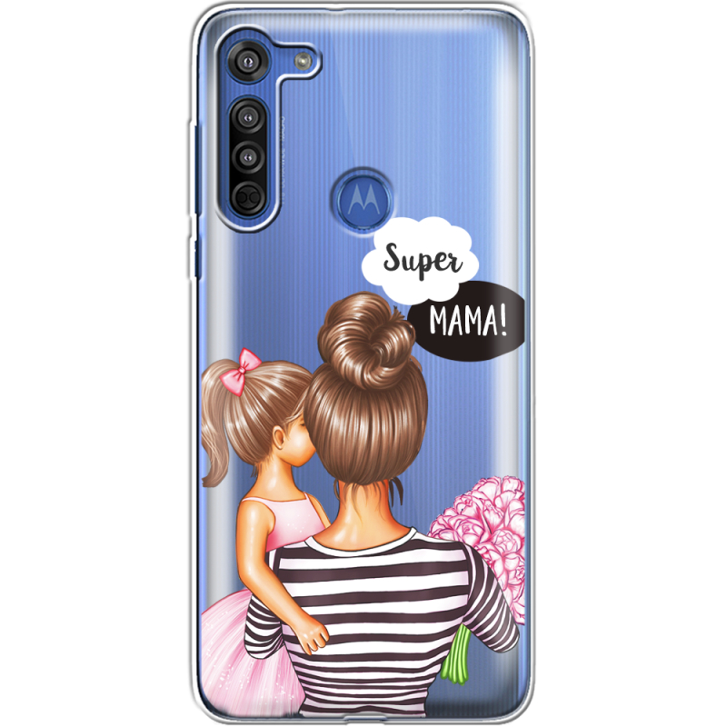 Прозрачный чехол BoxFace Motorola G8 Super Mama and Daughter