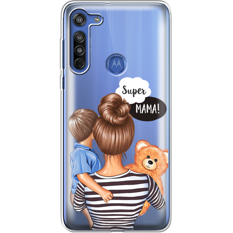 Прозрачный чехол BoxFace Motorola G8 Super Mama and Son