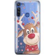 Прозрачный чехол BoxFace Motorola G8 Winter Deer