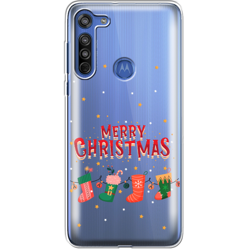 Прозрачный чехол BoxFace Motorola G8 Merry Christmas