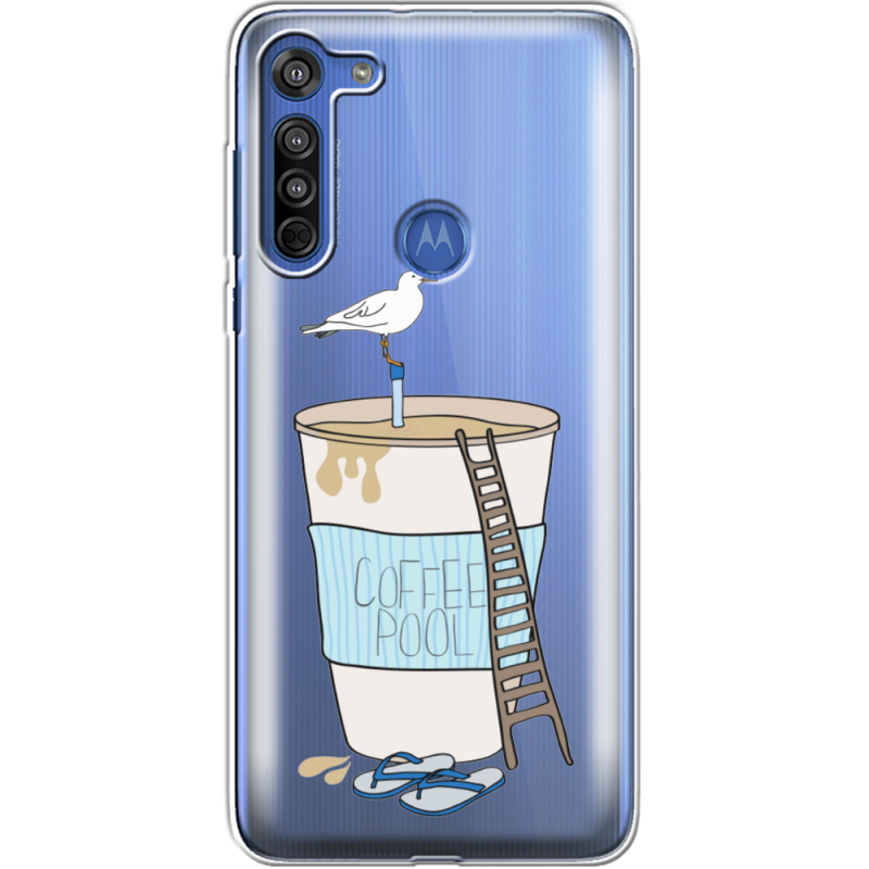 Прозрачный чехол BoxFace Motorola G8 Segull in Cofee Pool