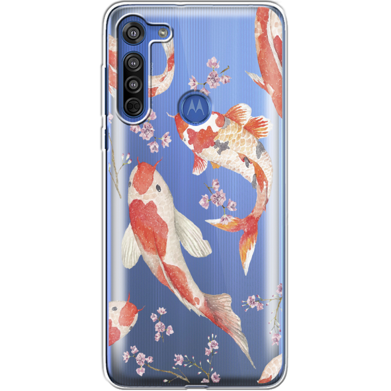 Прозрачный чехол BoxFace Motorola G8 Japanese Koi Fish