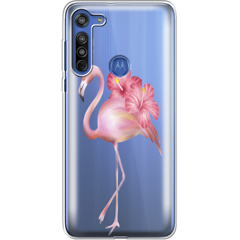 Прозрачный чехол BoxFace Motorola G8 Floral Flamingo