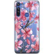 Прозрачный чехол BoxFace Motorola G8 Pink Magnolia