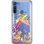 Прозрачный чехол BoxFace Motorola G8 Colorful Giraffe