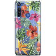 Прозрачный чехол BoxFace Motorola G8 Tropical Flowers