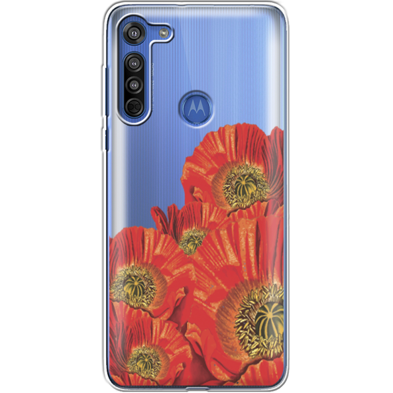 Прозрачный чехол BoxFace Motorola G8 Red Poppies