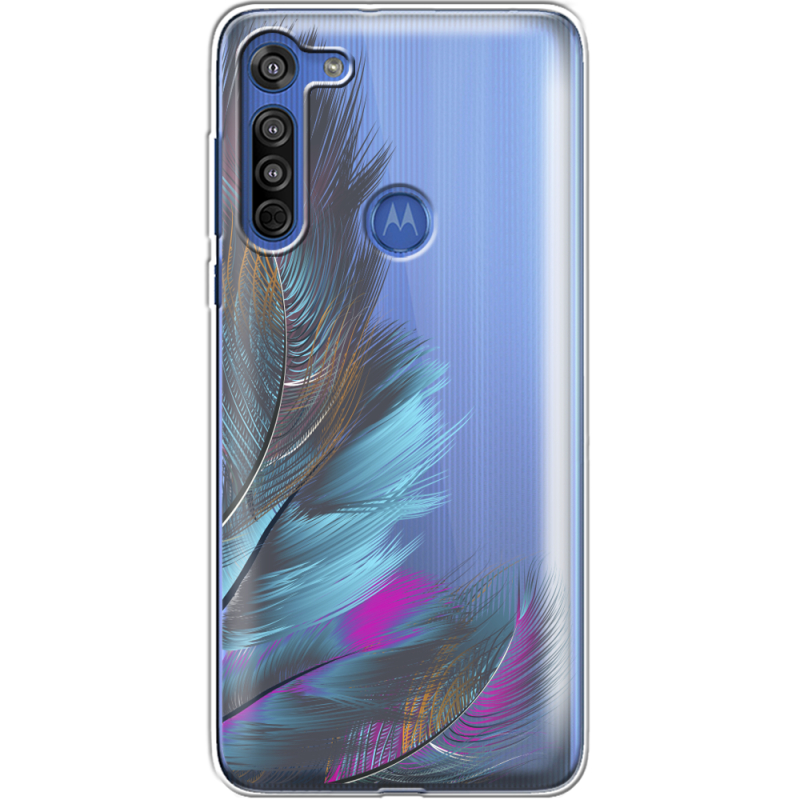 Прозрачный чехол BoxFace Motorola G8 Feathers