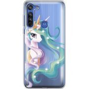 Чехол со стразами Motorola G8 Unicorn Queen