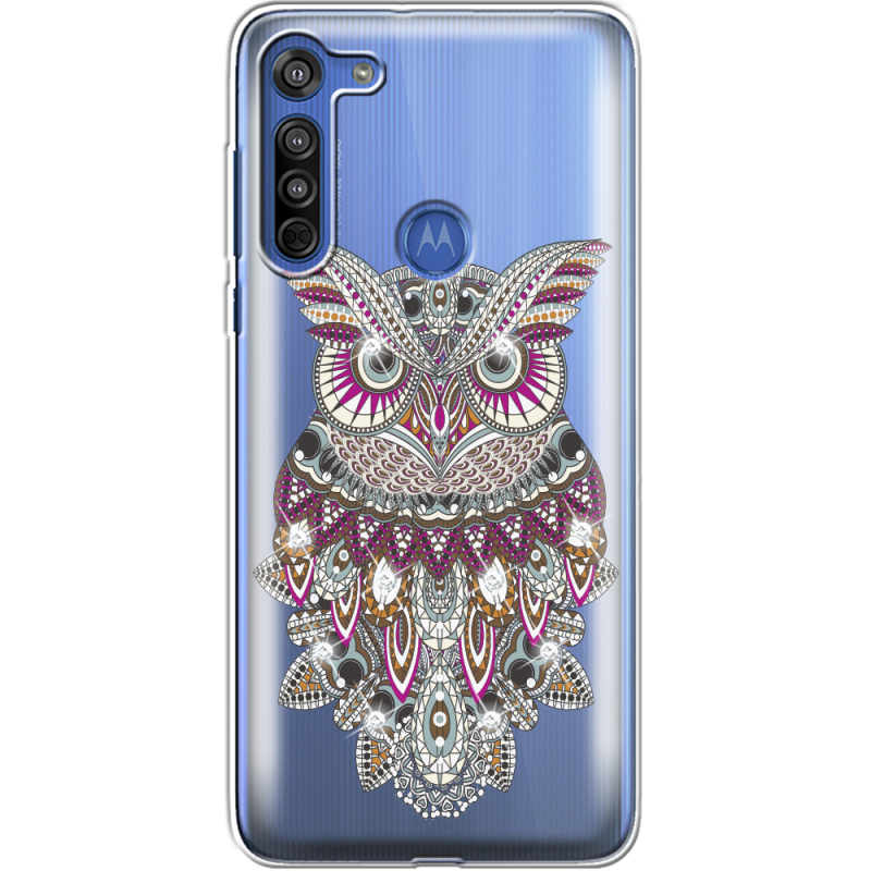 Чехол со стразами Motorola G8 Owl