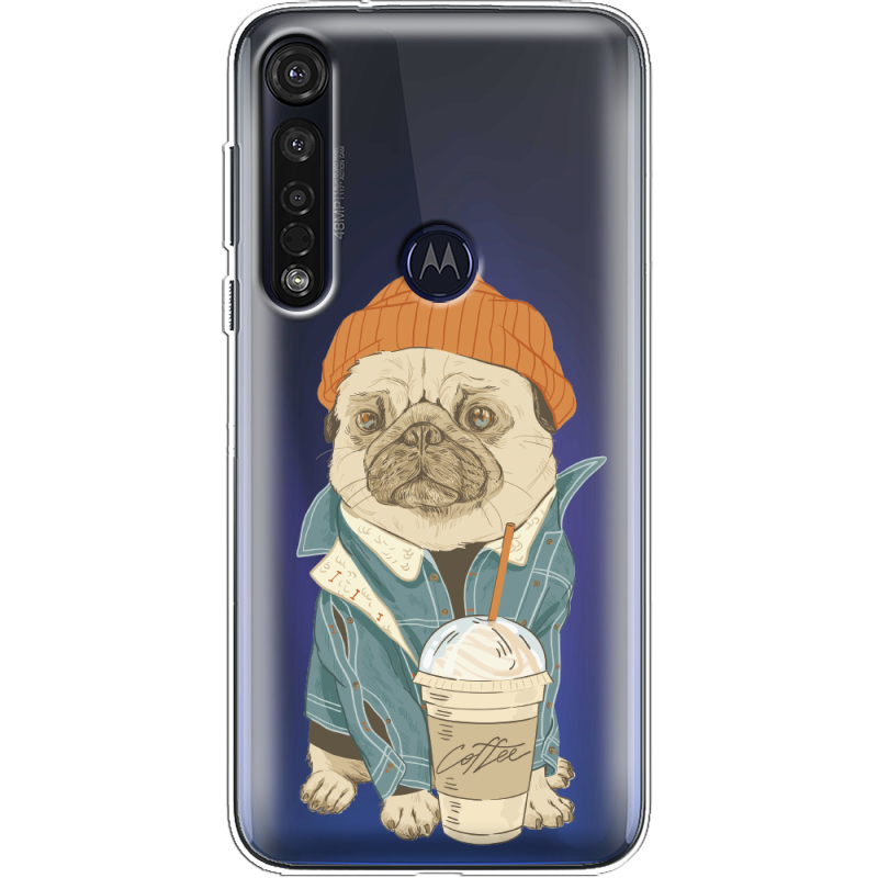 Прозрачный чехол BoxFace Motorola G8 Plus Dog Coffeeman