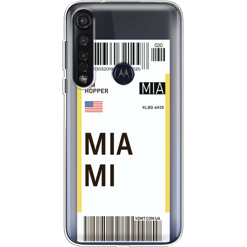 Прозрачный чехол BoxFace Motorola G8 Plus Ticket Miami