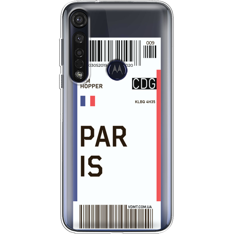Прозрачный чехол BoxFace Motorola G8 Plus Ticket Paris