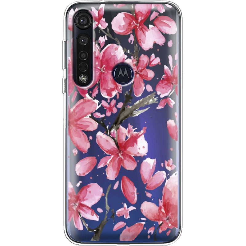 Прозрачный чехол BoxFace Motorola G8 Plus Pink Magnolia