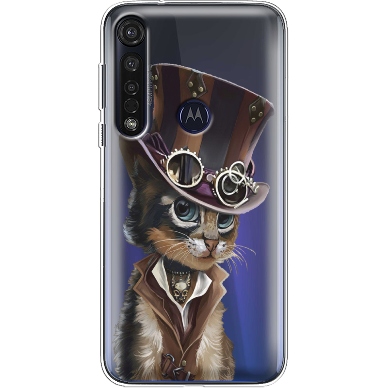 Прозрачный чехол BoxFace Motorola G8 Plus Steampunk Cat