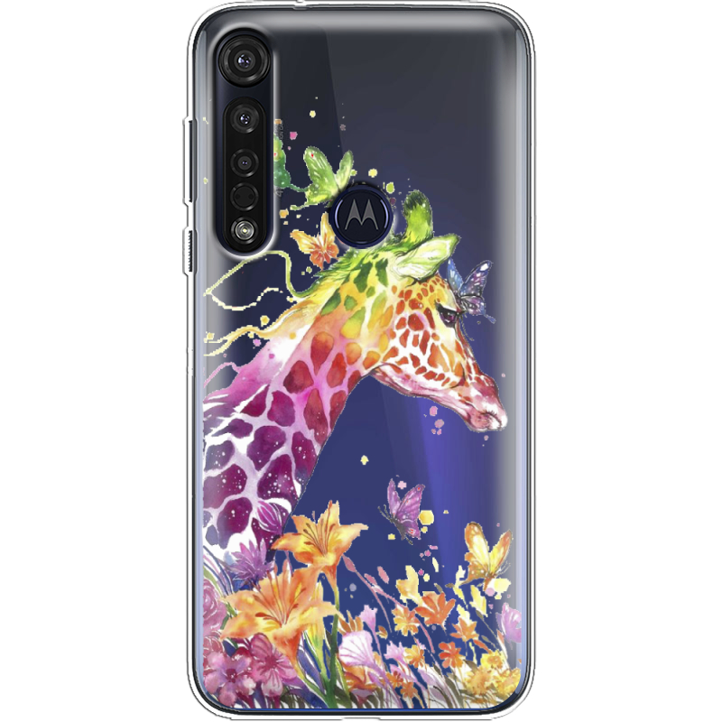 Прозрачный чехол BoxFace Motorola G8 Plus Colorful Giraffe