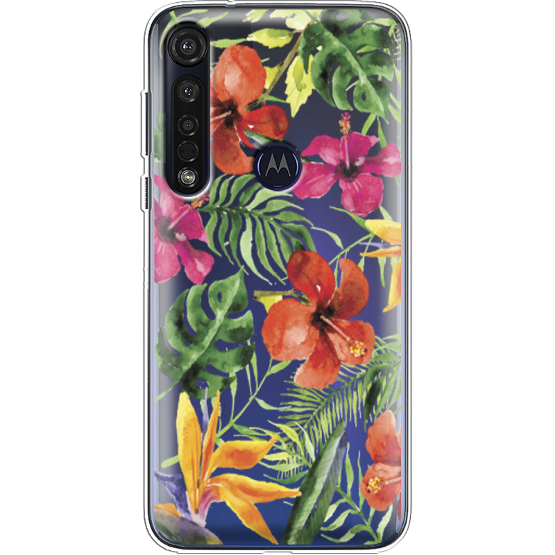 Прозрачный чехол BoxFace Motorola G8 Plus Tropical Flowers