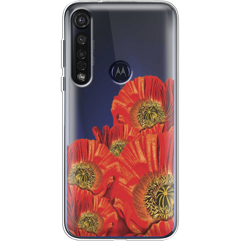 Прозрачный чехол BoxFace Motorola G8 Plus Red Poppies