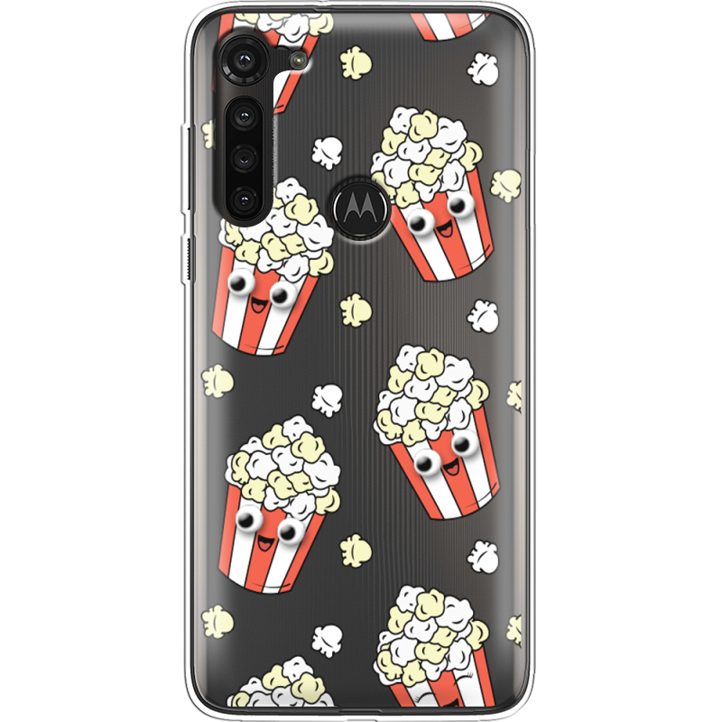 Прозрачный чехол BoxFace Motorola G8 Power с 3D-глазками Popcorn