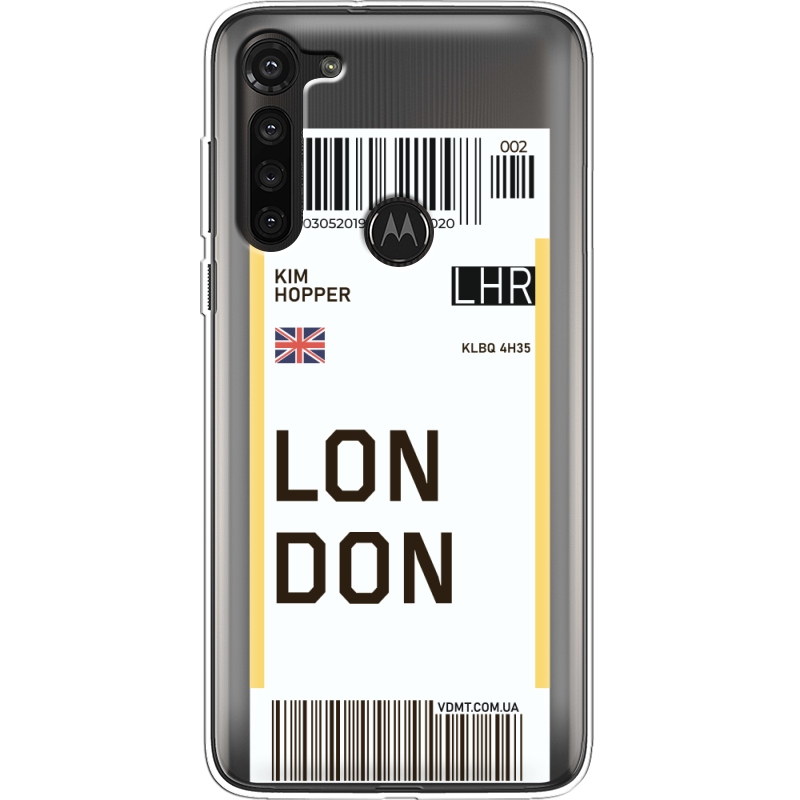 Прозрачный чехол BoxFace Motorola G8 Power Ticket London