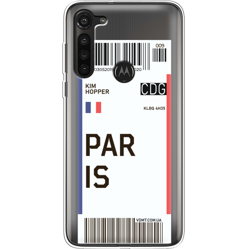 Прозрачный чехол BoxFace Motorola G8 Power Ticket Paris