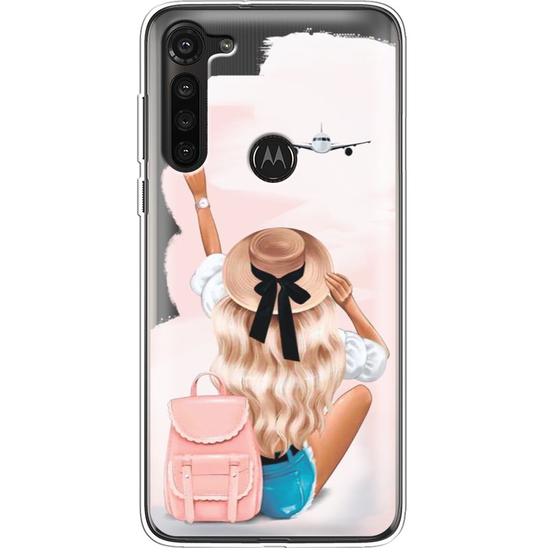 Прозрачный чехол BoxFace Motorola G8 Power Travel Girl