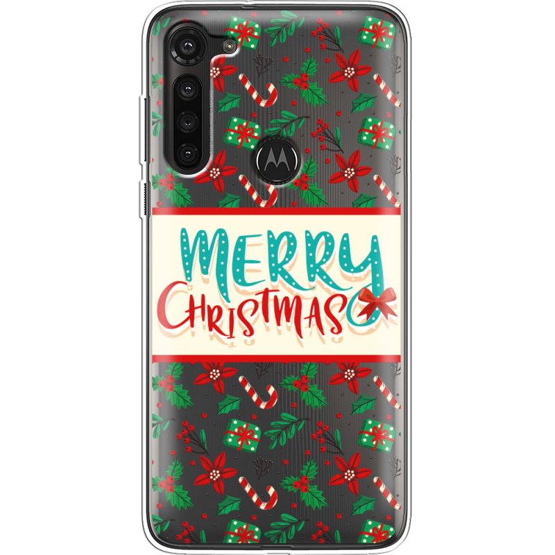 Прозрачный чехол BoxFace Motorola G8 Power Vintage Christmas Pattern