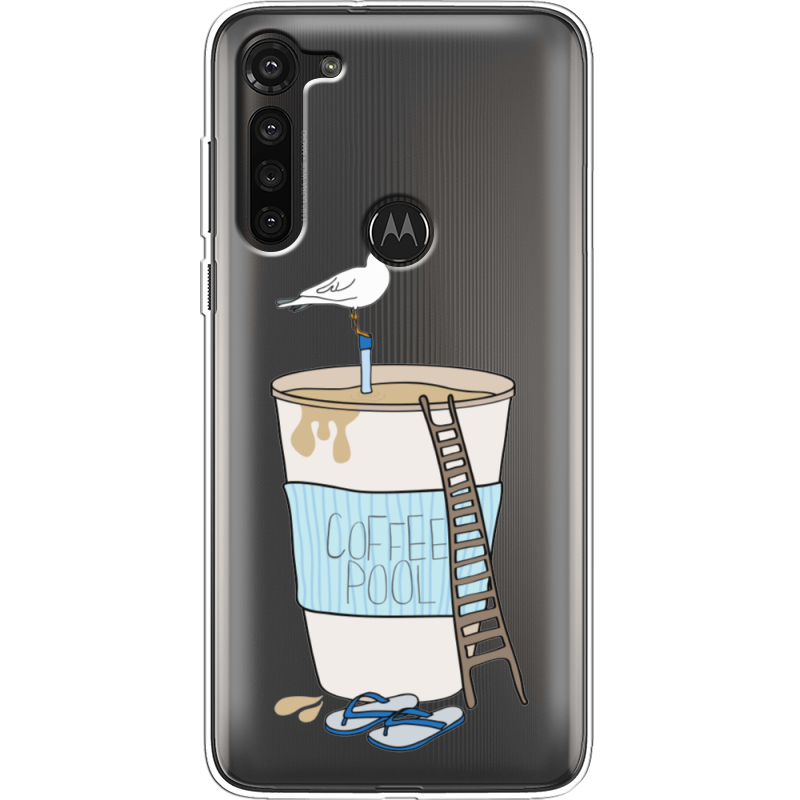Прозрачный чехол BoxFace Motorola G8 Power Segull in Cofee Pool