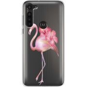 Прозрачный чехол BoxFace Motorola G8 Power Floral Flamingo