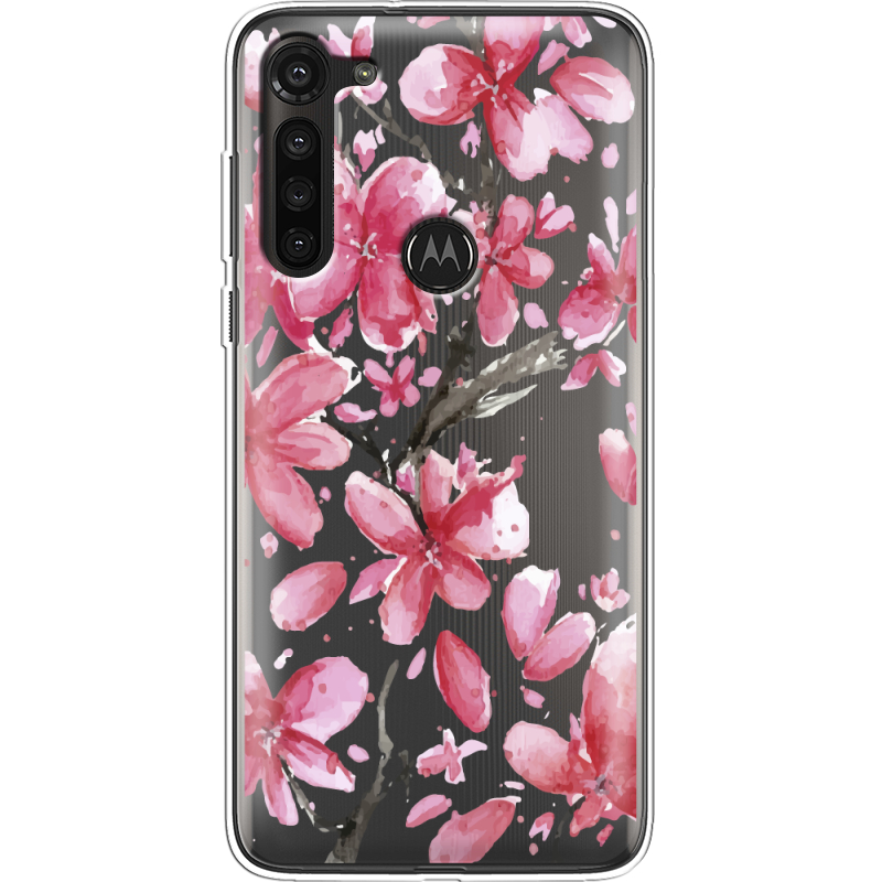 Прозрачный чехол BoxFace Motorola G8 Power Pink Magnolia