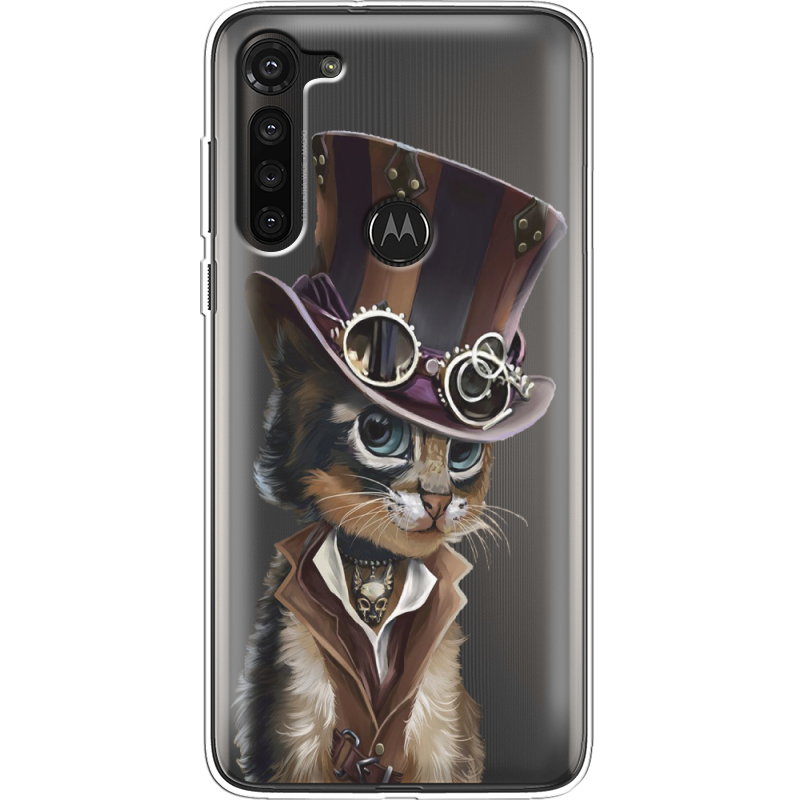 Прозрачный чехол BoxFace Motorola G8 Power Steampunk Cat