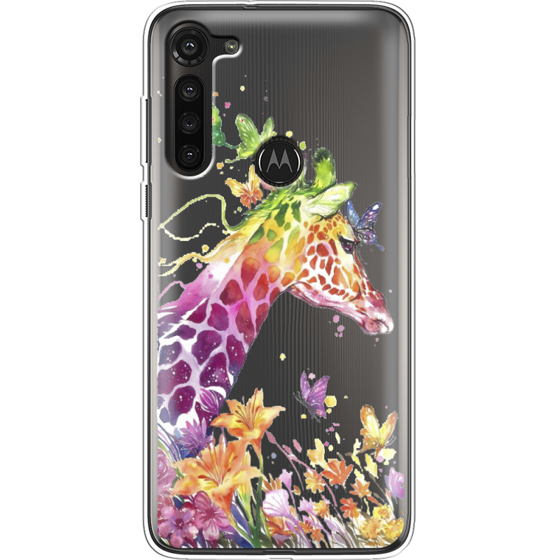 Прозрачный чехол BoxFace Motorola G8 Power Colorful Giraffe