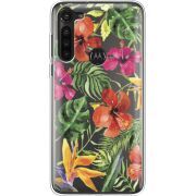 Прозрачный чехол BoxFace Motorola G8 Power Tropical Flowers
