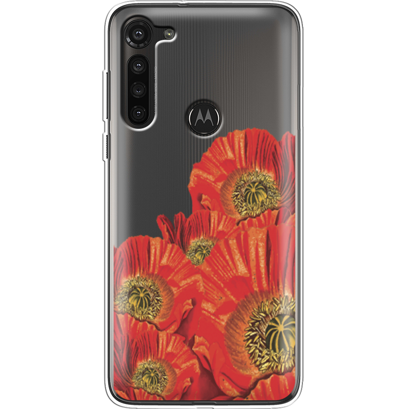 Прозрачный чехол BoxFace Motorola G8 Power Red Poppies