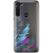 Прозрачный чехол BoxFace Motorola G8 Power Feathers