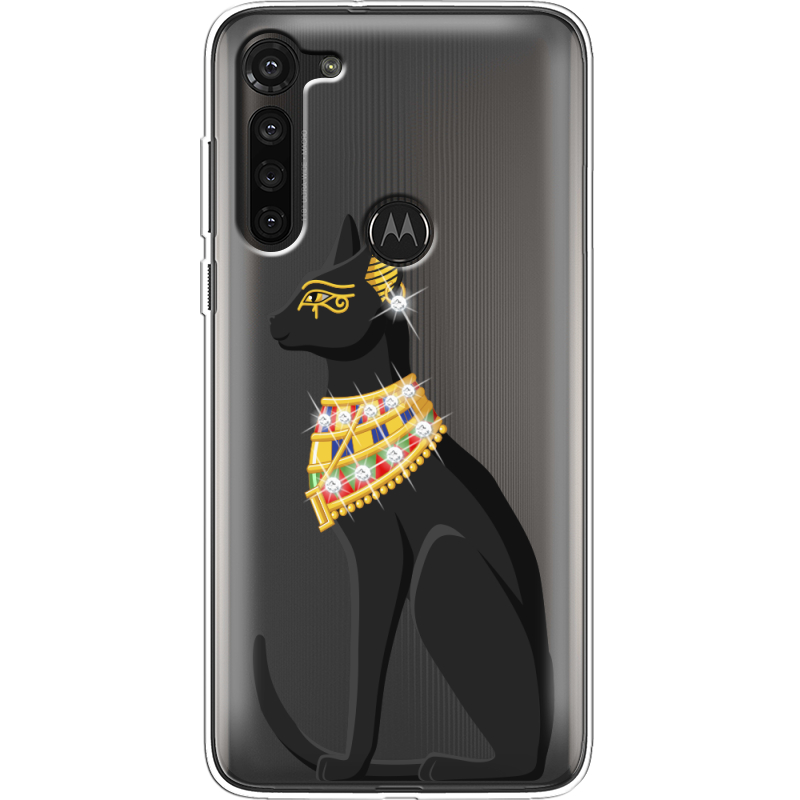 Чехол со стразами Motorola G8 Power Egipet Cat