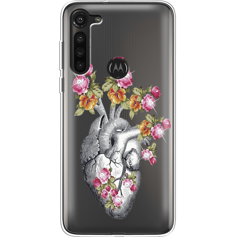 Чехол со стразами Motorola G8 Power Heart