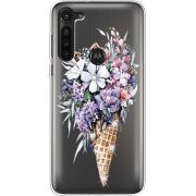 Чехол со стразами Motorola G8 Power Ice Cream Flowers