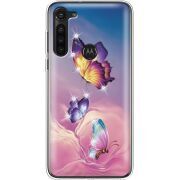 Чехол со стразами Motorola G8 Power Butterflies