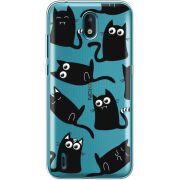 Прозрачный чехол BoxFace Nokia 1.3 с 3D-глазками Black Kitty