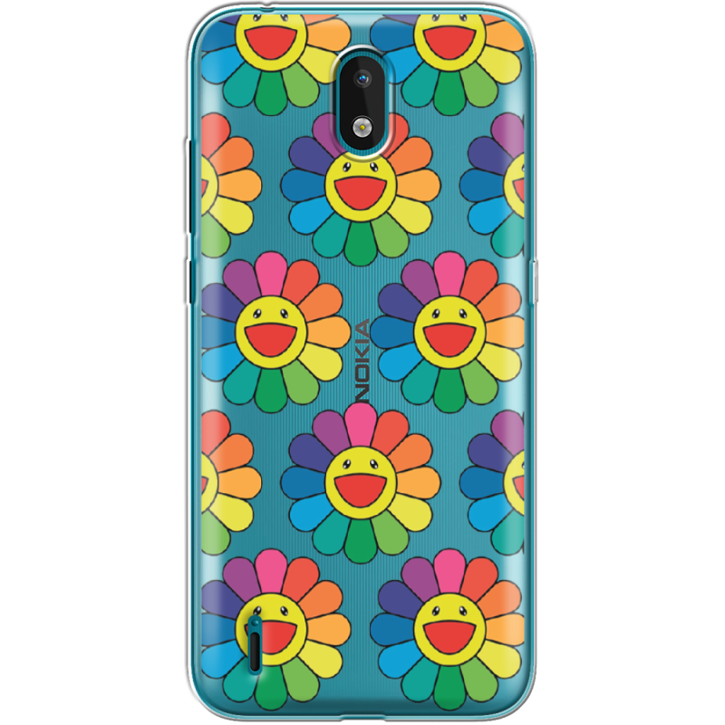 Прозрачный чехол BoxFace Nokia 1.3 Hippie Flowers