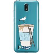 Прозрачный чехол BoxFace Nokia 1.3 Segull in Cofee Pool
