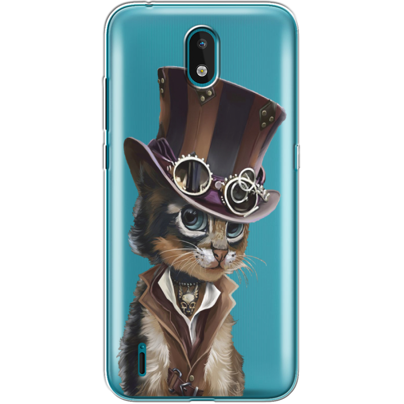 Прозрачный чехол BoxFace Nokia 1.3 Steampunk Cat