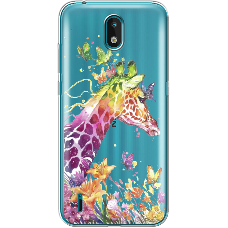 Прозрачный чехол BoxFace Nokia 1.3 Colorful Giraffe