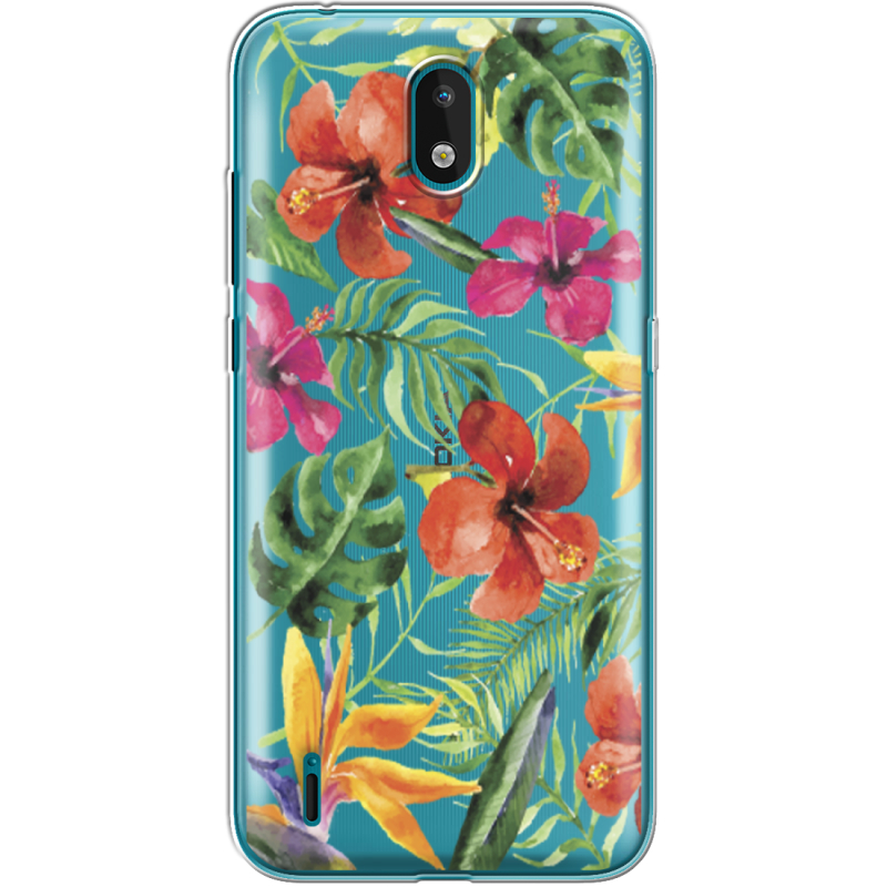 Прозрачный чехол BoxFace Nokia 1.3 Tropical Flowers