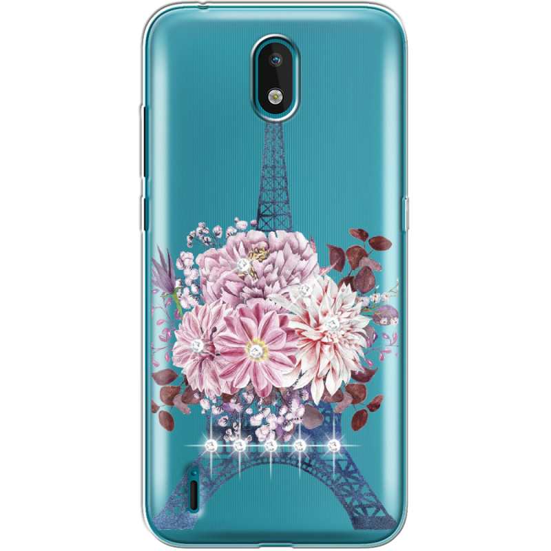 Чехол со стразами Nokia 1.3 Eiffel Tower