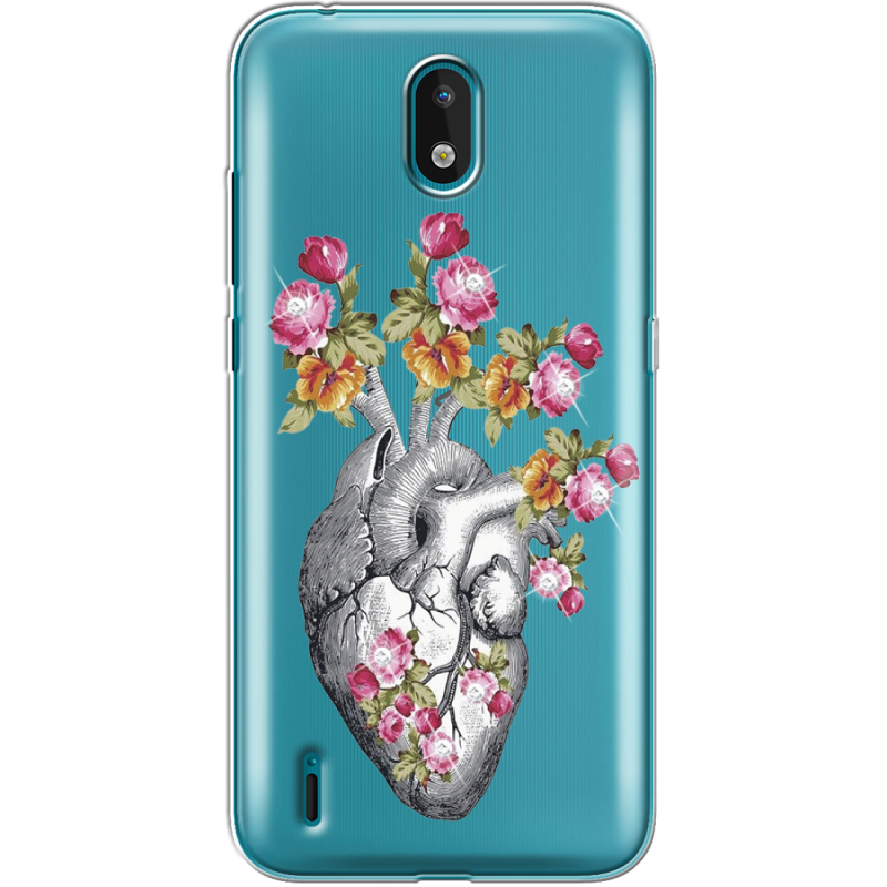 Чехол со стразами Nokia 1.3 Heart