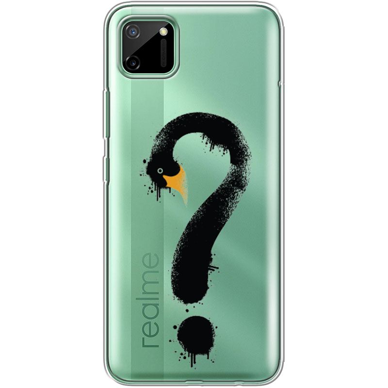 Прозрачный чехол BoxFace Realme C11 Swan question