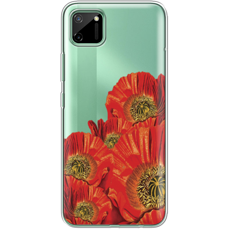 Прозрачный чехол BoxFace Realme C11 Red Poppies